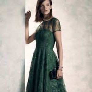 Aidan Mattox Feather lace open back party dress.  Size 8
